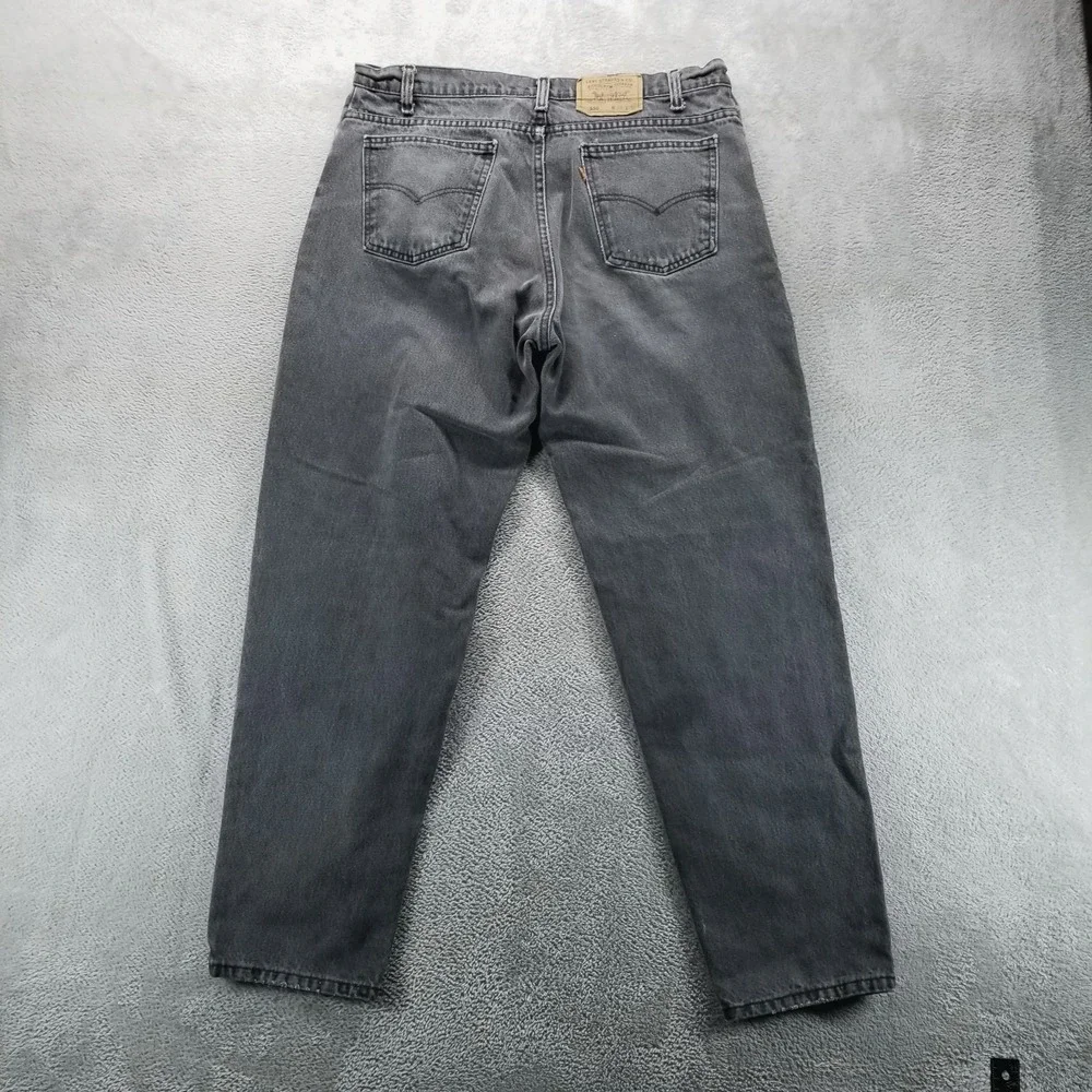 VTG Levis 550 Jeans Mens 38x32 Gray Straight Orange Tab‎ 90s Made in USA Denim